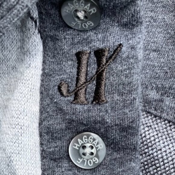 Haggar Golf Greyscale Argyle Shirt - Picture 3 of 5